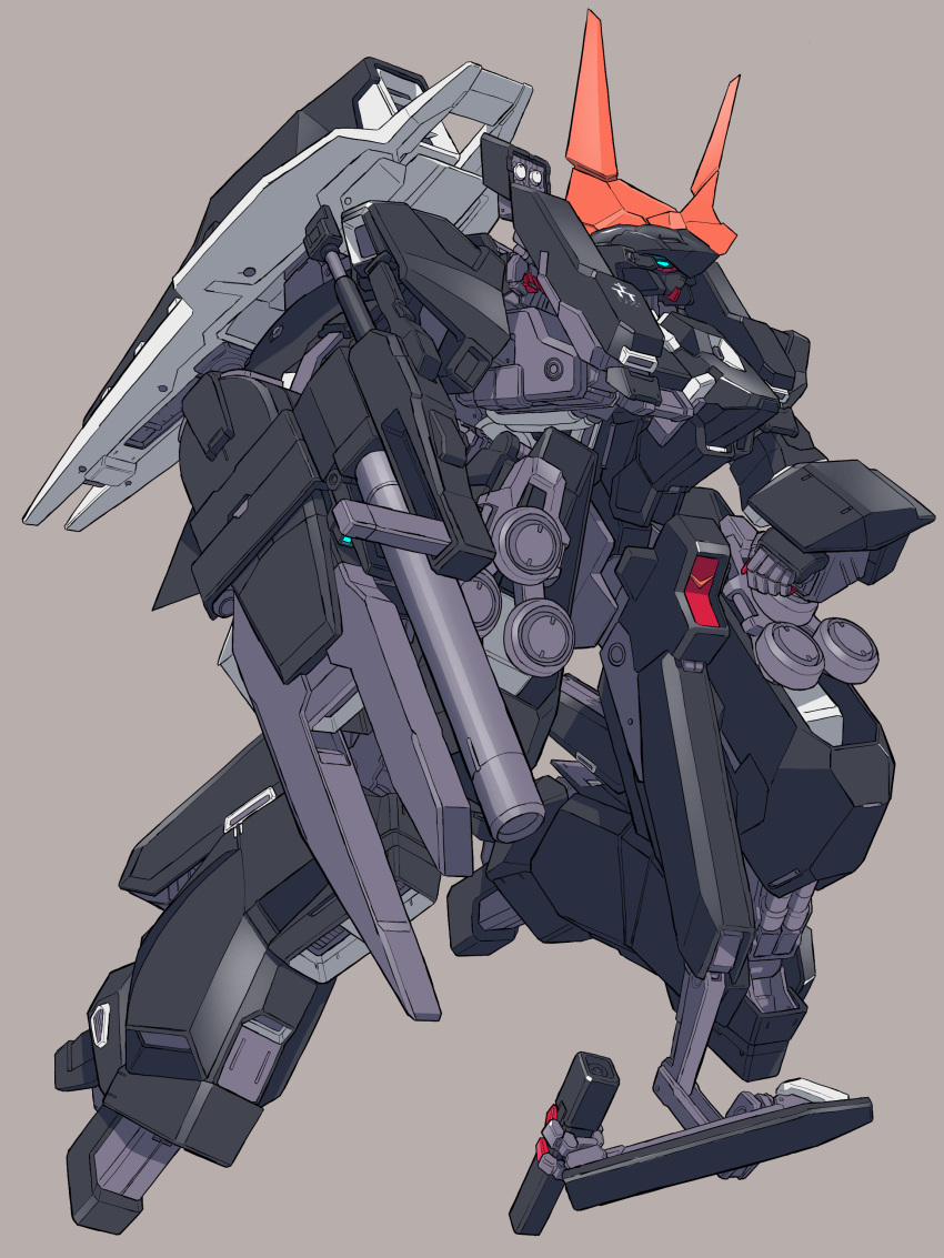 absurdres advance_of_zeta beam_rifle color_variation derivative_work energy_gun grey_background gundam highres machinery mecha mecha_focus mecha_kaku_man mobile_suit no_humans original redesign refined_barzam robot roundel simple_background titans_(gundam) weapon zeta_gundam