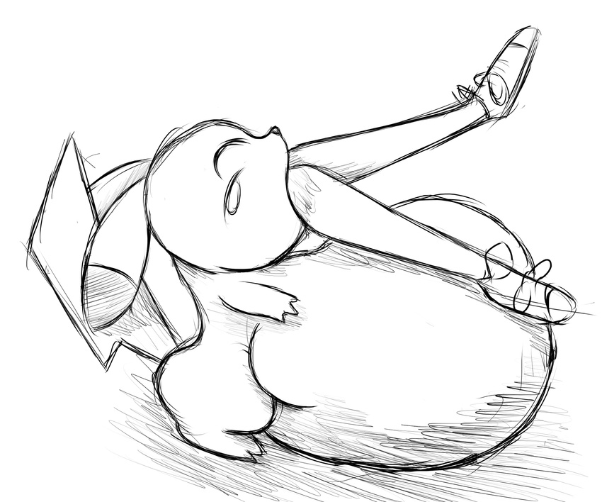 abdominal_bulge anthro belly black_and_white carnivorousvixen clothing drooling female female_prey feral feral_pred footwear happy_pred human human_prey invalid_tag male male/female male_pred mammal misty_(pok&eacute;mon) monochrome nintendo oral_vore pikachu pok&eacute;mon pokemon/human pokemon_pred saliva shadow shoes size_difference sketch smaller_pred swallowing video_games vore