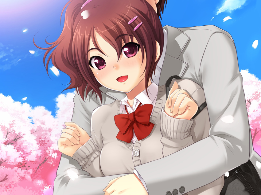 game_cg mebae_(game) sakura_anna seifuku tanuki-soft