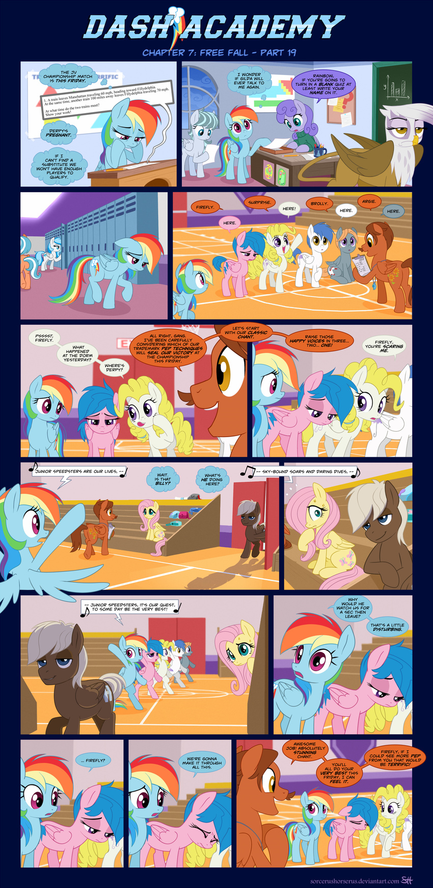 2017 avian comic dialogue english_text equine firefly_(pre-g4) fluttershy_(mlp) friendship_is_magic gilda_(mlp) gryphon mammal my_little_pony pegasus rainbow_dash_(mlp) sorcerushorserus surprise_(pre-g4) text wings