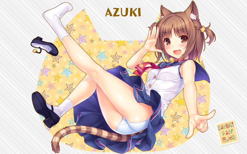 animal_ears azuki neko_para neko_works pantsu sayori tail wallpaper