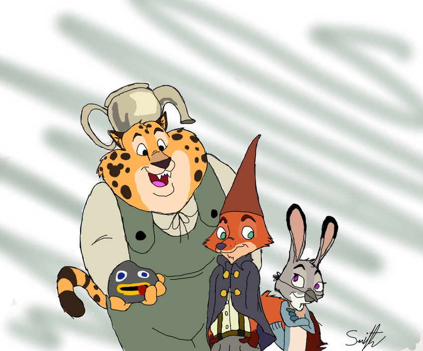 2017 anthro benjamin_clawhauser canine cheetah clothed clothing disney feline female fox fur judy_hopps lagomorph male mammal nick_wilde quirky-middle-child rabbit zootopia