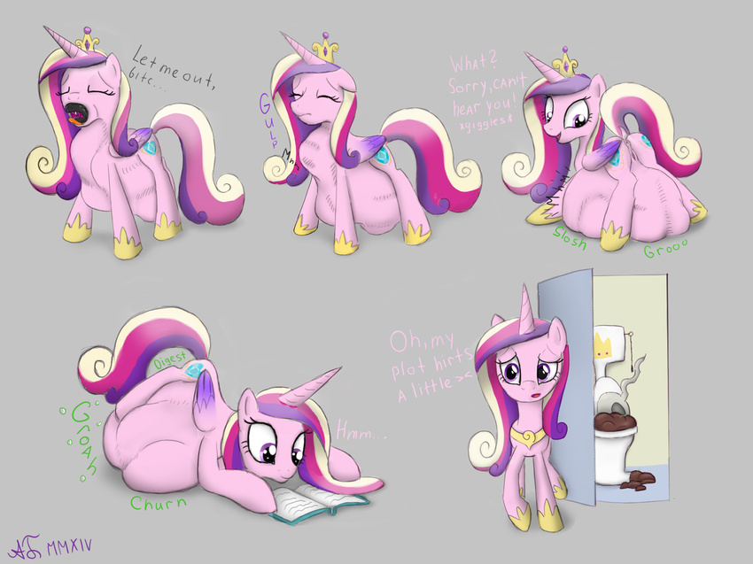 anus augustbebel dialogue digestion disposal drooling feces friendship_is_magic my_little_pony princess_cadance_(mlp) pussy queen_chrysalis_(mlp) reading saliva scat skull stomach_noise toilet vore