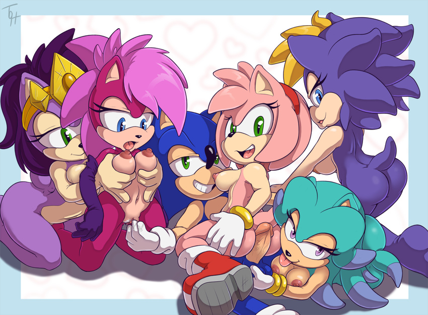 amy_rose bernadette_hedgehog breasts breezie_the_hedgehog hedgehog incest mammal penis queen_aleena sonia_the_hedgehog sonic_(series) sonic_the_hedgehog the_other_half tongue tongue_out