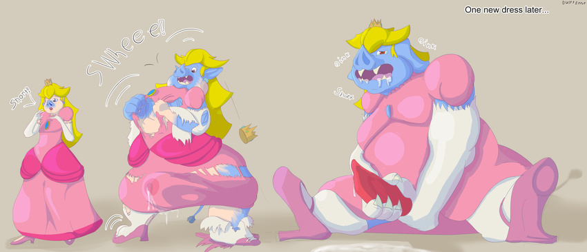 anthro boar clothed clothing dustyerror erection female female_to_male ganon hyper male mammal mario_bros masturbation nintendo obese open_mouth overweight penis pig porcine princess_peach simple_background slightly_chubby solo the_legend_of_zelda transformation video_games weight_gain