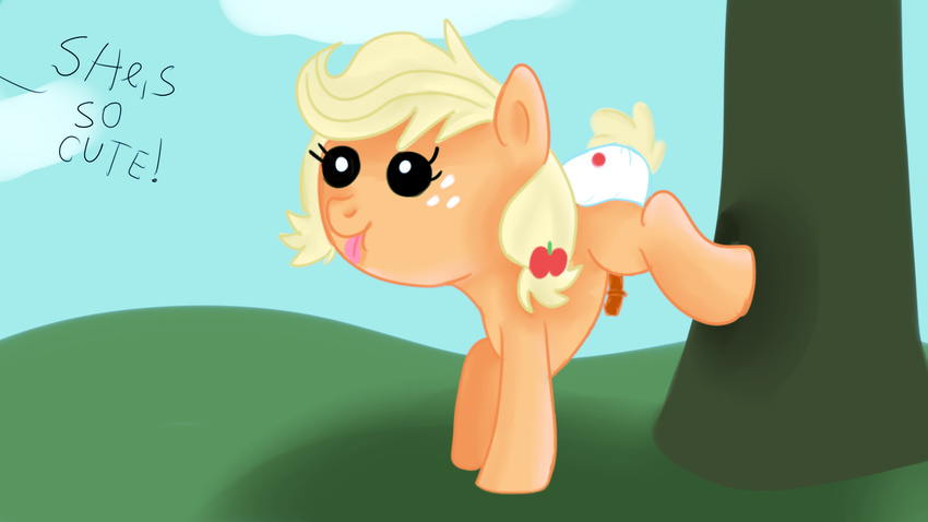 applejack_(mlp) friendship_is_magic jbond my_little_pony newborn penis text young