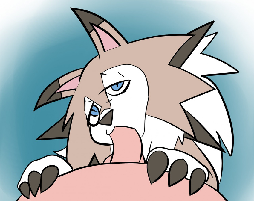 2017 ambiguous_gender balls bestiality blue_eyes canine claws digital_media_(artwork) dogfurno999_(artist) duo erection fellatio feral fur human human_on_feral interspecies looking_at_viewer lycanroc male male/ambiguous mammal midday_lycanroc nintendo nude oral penetration penis pok&eacute;mon pok&eacute;philia sex simple_background tagme video_games white_fur wolf