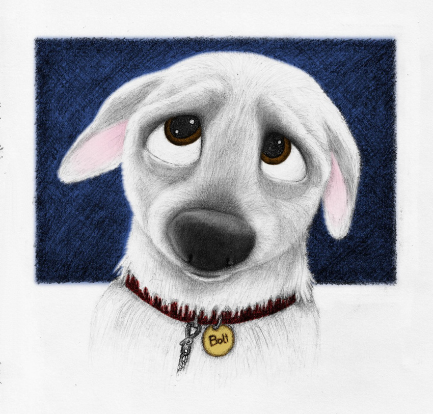 bolt bolt_(film) canine collar cute disney dog feral fur jovo male mammal puppy_eyes simple_background