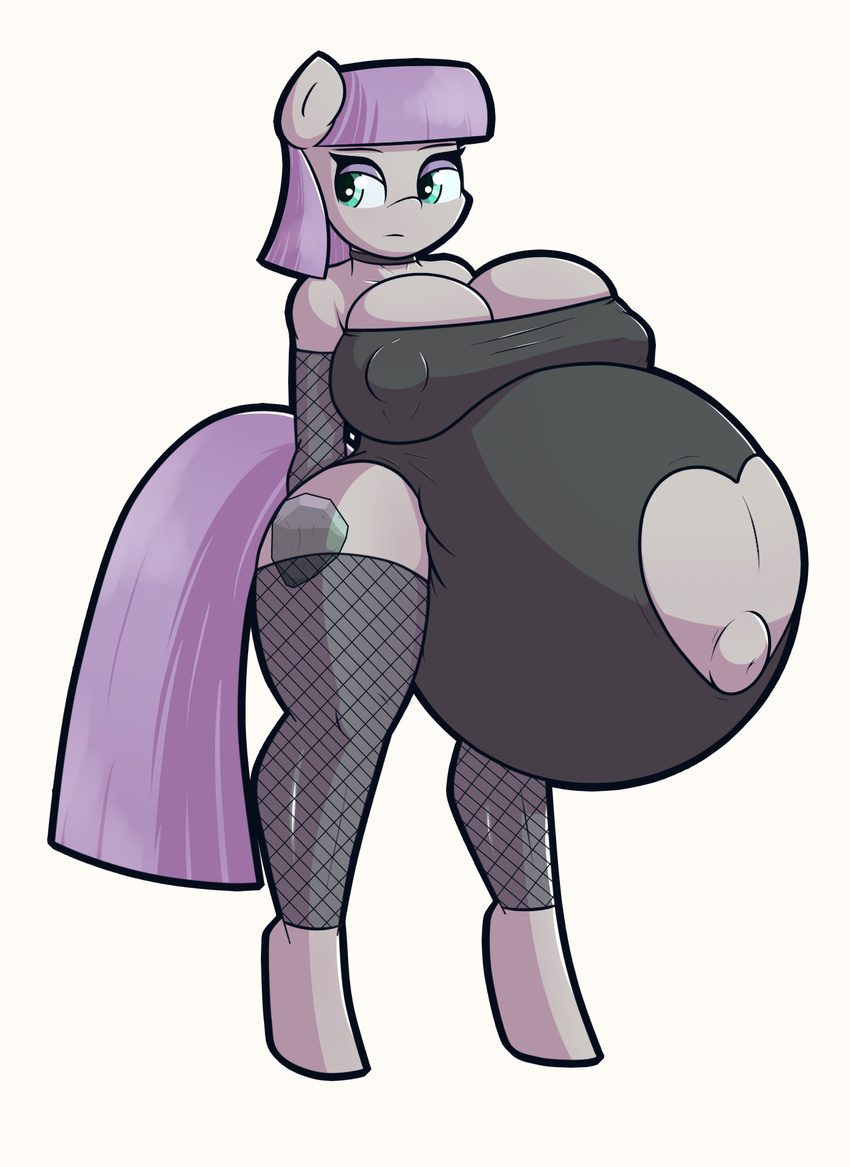 &lt;3 belly big_belly big_breasts breasts cleavage clothed clothing equine female fetishnet_stockings forfun41 friendship_is_magic horse hyper hyper_pregnancy mammal maud my_little_pony navel pony pregnant solo