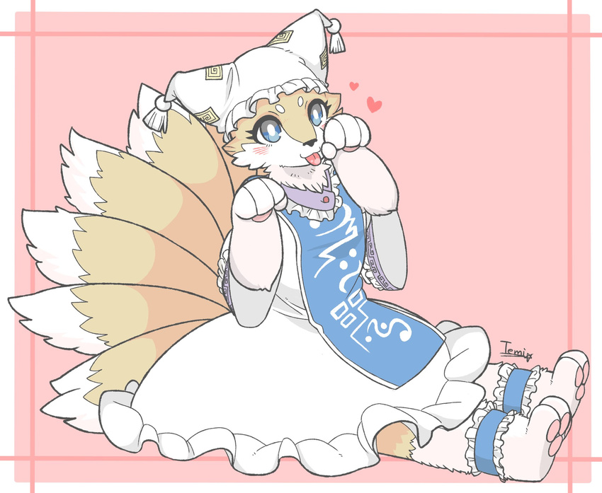 artist_request blue_eyes character_request cosplay fox furry tongue touhou