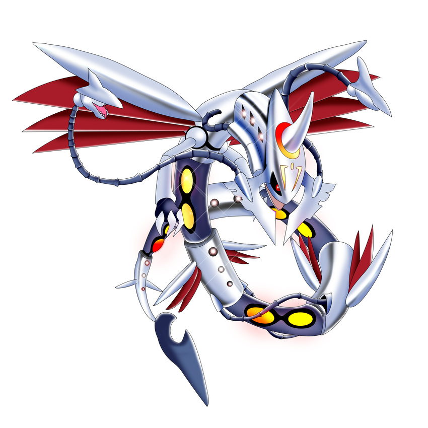 claws dragon fusion jordanqv mega_evolution mega_rayquaza nintendo pok&eacute;mon skarmory video_games wings