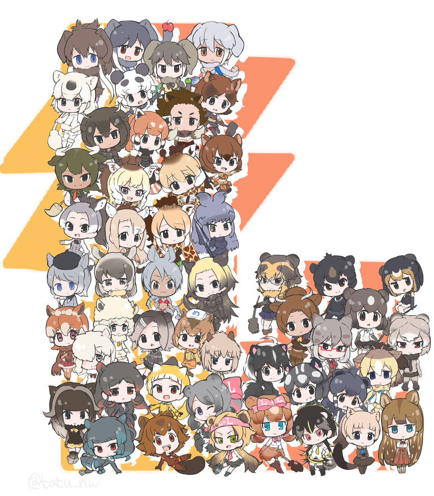 &gt;:) :&lt; :3 :d :o :p ;) african_elephant_(kemono_friends) african_forest_elephant_(kemono_friends) alpaca_ears alpaca_huacaya_(kemono_friends) alpaca_suri_(kemono_friends) american_beaver_(kemono_friends_game) american_bison_(kemono_friends) animal_ears annotated antenna_hair apple armor aurochs_(kemono_friends) babirusa_(kemono_friends) bangs bare_shoulders bear_ears bear_paw_hammer beaver_ears bergman's_bear_(kemono_friends) bikini black_eyes black_hair black_rhinoceros_(kemono_friends) blonde_hair blue_eyes blunt_bangs bow bowtie brown_bear_(kemono_friends) brown_eyes brown_hair cape_giraffe_(kemono_friends) capybara_(kemono_friends) capybara_ears chibi closed_mouth crested_porcupine_(kemono_friends) donkey_(kemono_friends) donkey_ears donkey_tail elbow_gloves elephant_ears empty_eyes eurasian_beaver_(kemono_friends) expressionless eyebrows_visible_through_hair ezo_brown_bear_(kemono_friends) fang fangs food fruit full_body fur-trimmed_boots fur_collar fur_trim gaur_(kemono_friends) giant_forest_hog_(kemono_friends) giant_panda_(kemono_friends) giraffe_ears giraffe_horns glasses gloves gradient_hair green_eyes grey_eyes grey_hair grin grizzly_bear_(kemono_friends) guanaco_(kemono_friends) hair_ornament hair_over_one_eye hair_ribbon hairclip hammer hand_up hands_on_hips highres hippopotamus_(kemono_friends) hippopotamus_ears hippopotamus_gorgops_(kemono_friends) horns horse_ears horse_girl horse_tail hyracotherium_(kemono_friends) indian_elephant_(kemono_friends) indian_rhinoceros_(kemono_friends) japanese_black_bear_(kemono_friends) japanese_boar_(kemono_friends) japanese_marten_(kemono_friends) jitome kemono_friends kodiak_bear_(kemono_friends) leaf lesser_panda_(kemono_friends) light_brown_hair long_hair looking_at_viewer mammoth_(kemono_friends) mammoth_ears marten_ears marten_tail midriff multicolored_hair multiple_girls muskox_(kemono_friends) neck_ribbon necktie new_world_porcupine_(kemono_friends) nutria_(kemono_friends) nutria_ears one_eye_closed open_mouth panda_ears paws polar_bear_(kemono_friends) polearm porcupine_ears przewalski's_horse_(kemono_friends) red-framed_eyewear red_eyes red_panda_ears reticulated_giraffe_(kemono_friends) rhinoceros_ears ribbon rothschild's_giraffe_(kemono_friends) sable_(kemono_friends) sable_ears sable_tail scarf shirt short_hair short_sleeves sivatherium_(kemono_friends) skirt sleeveless sleeveless_shirt smile spear spectacled_bear_(kemono_friends) spotted_skunk_(kemono_friends) standing striped_skunk_(kemono_friends) sumatran_rhinoceros_(kemono_friends) sun_bear_(kemono_friends) swimsuit tail tarpan_(kemono_friends) tatsuno_newo teeth thick_eyebrows tongue tongue_out translated triangle_mouth twitter_username v-shaped_eyebrows very_long_hair vicugna_(kemono_friends) weapon white_background white_hair wild_boar_(kemono_friends)