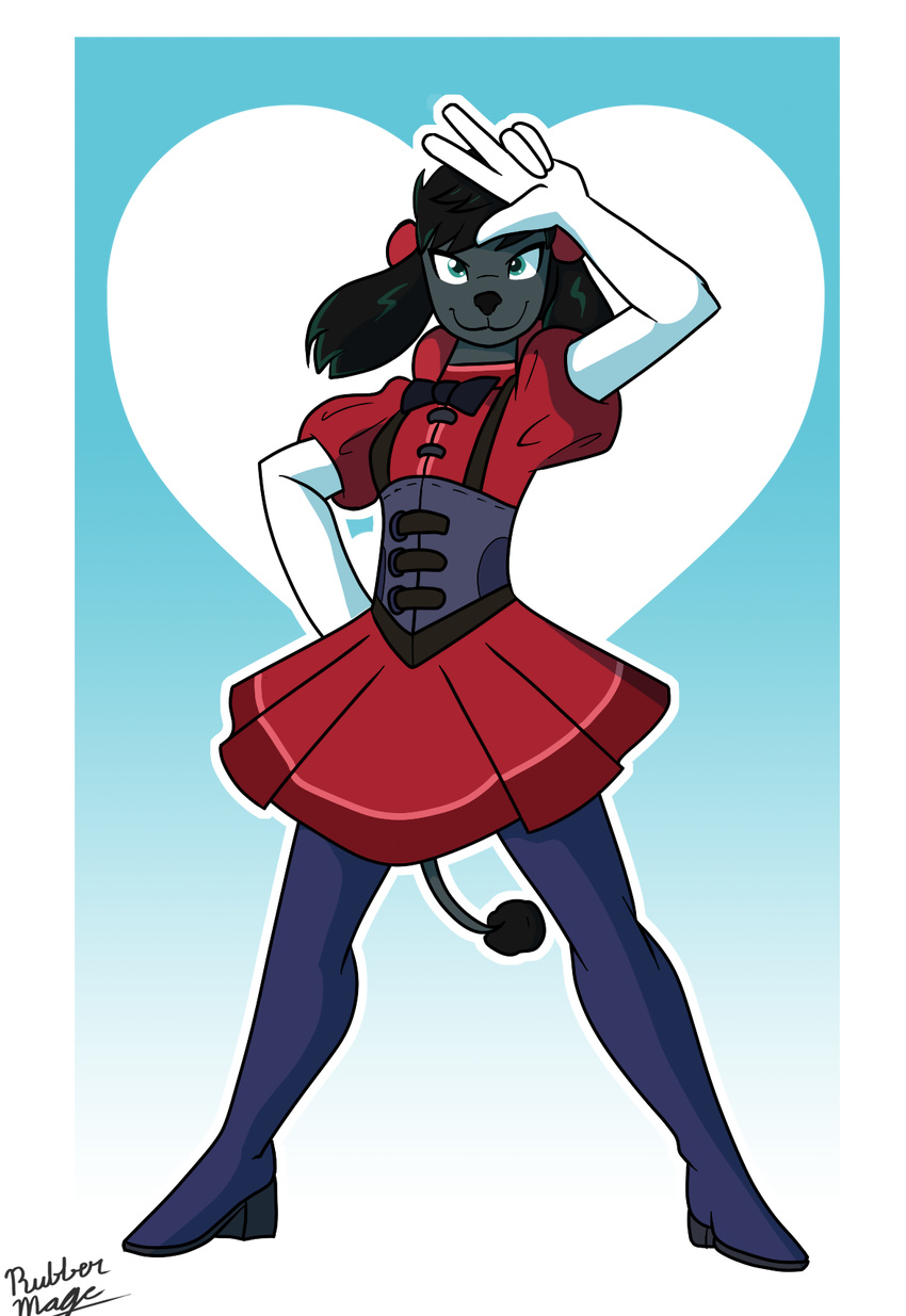 &lt;3 2016 anthro bow_tie canine cel_shaded clothed clothing crossdressing dog fully_clothed general: hi_res looking_at_viewer magical_girl_outfit male mammal pinup poodle pose rubbermage sailor_moon_(series) sebastien_leroux smile solo species: