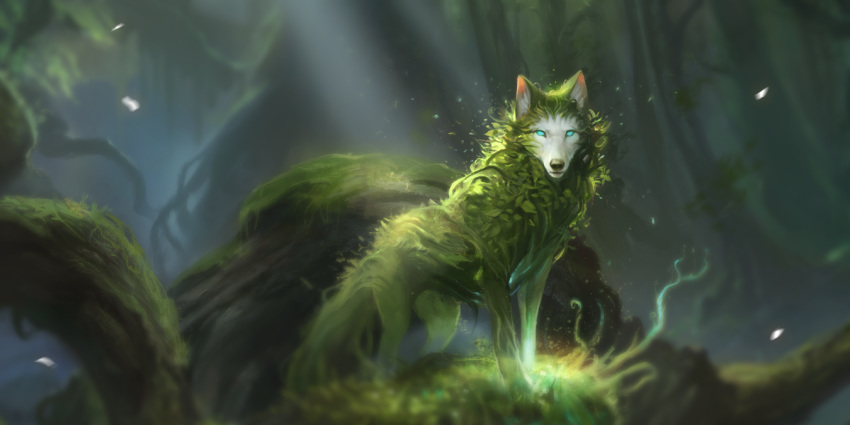 2019 alectorfencer ambiguous_gender black_nose canid canine day detailed_background digital_media_(artwork) feral forest fox mammal outside solo standing tree