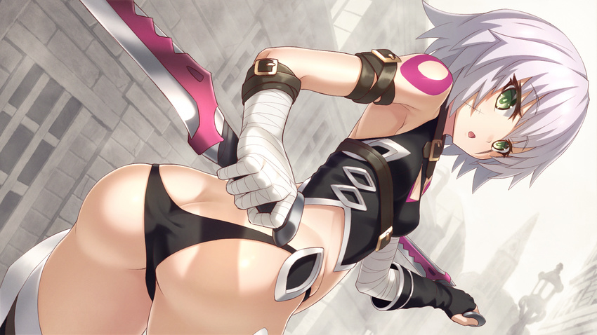 ass bandages cleavage fate/grand_order jack_the_ripper kainakeng pantsu tattoo wallpaper weapon