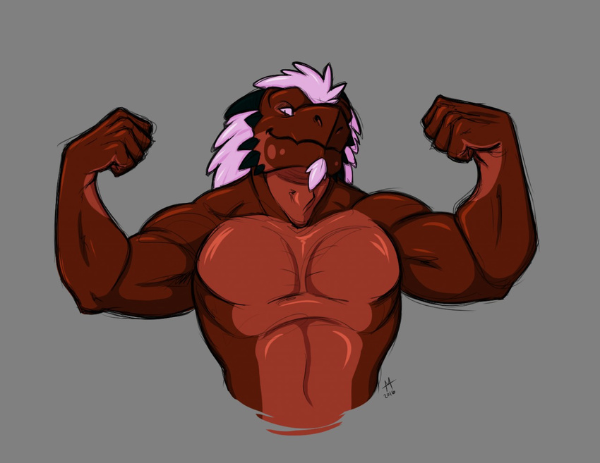 biceps dragon flexing krazypen looking_at_viewer male muscular solo thor