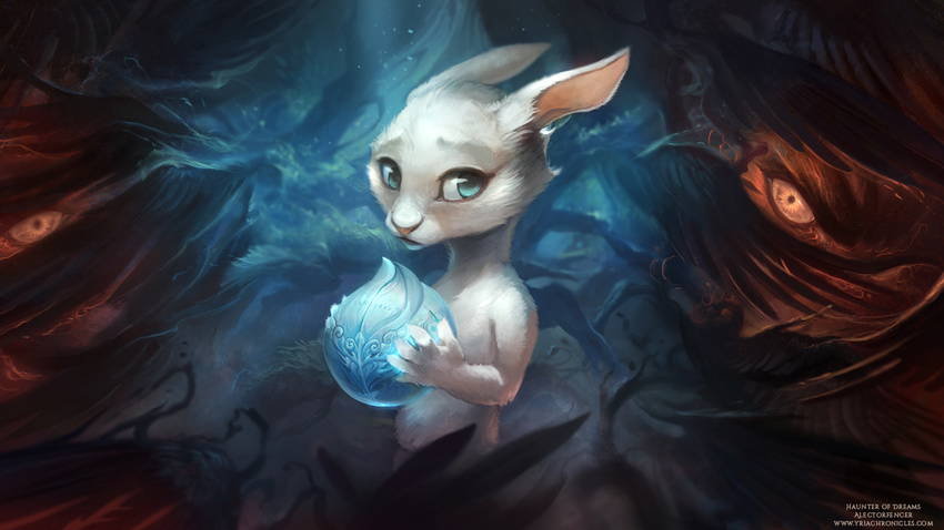 5_fingers alectorfencer anthro blue_eyes detailed_background fur holding_object pink_nose solo unknown_species white_fur