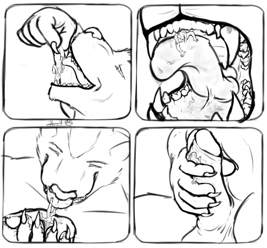 2016 5_fingers anthro anthro_on_anthro balls barefoot biped black_and_white body_in_mouth claws close-up comic digital_media_(artwork) duo erection fangs feline fur glans holding_character holding_penis hugjob humanoid_penis jax_rabbit kuro_zantetsuke lagomorph larger_male licking male male/male mammal masturbation micro miroki monochrome mouth_shot multiple_scenes nude open_mouth oral panther pawpads penile_masturbation penis penis_hug penis_lick rabbit saliva sex signature size_difference smaller_male teeth toe_claws toes tongue tongue_out