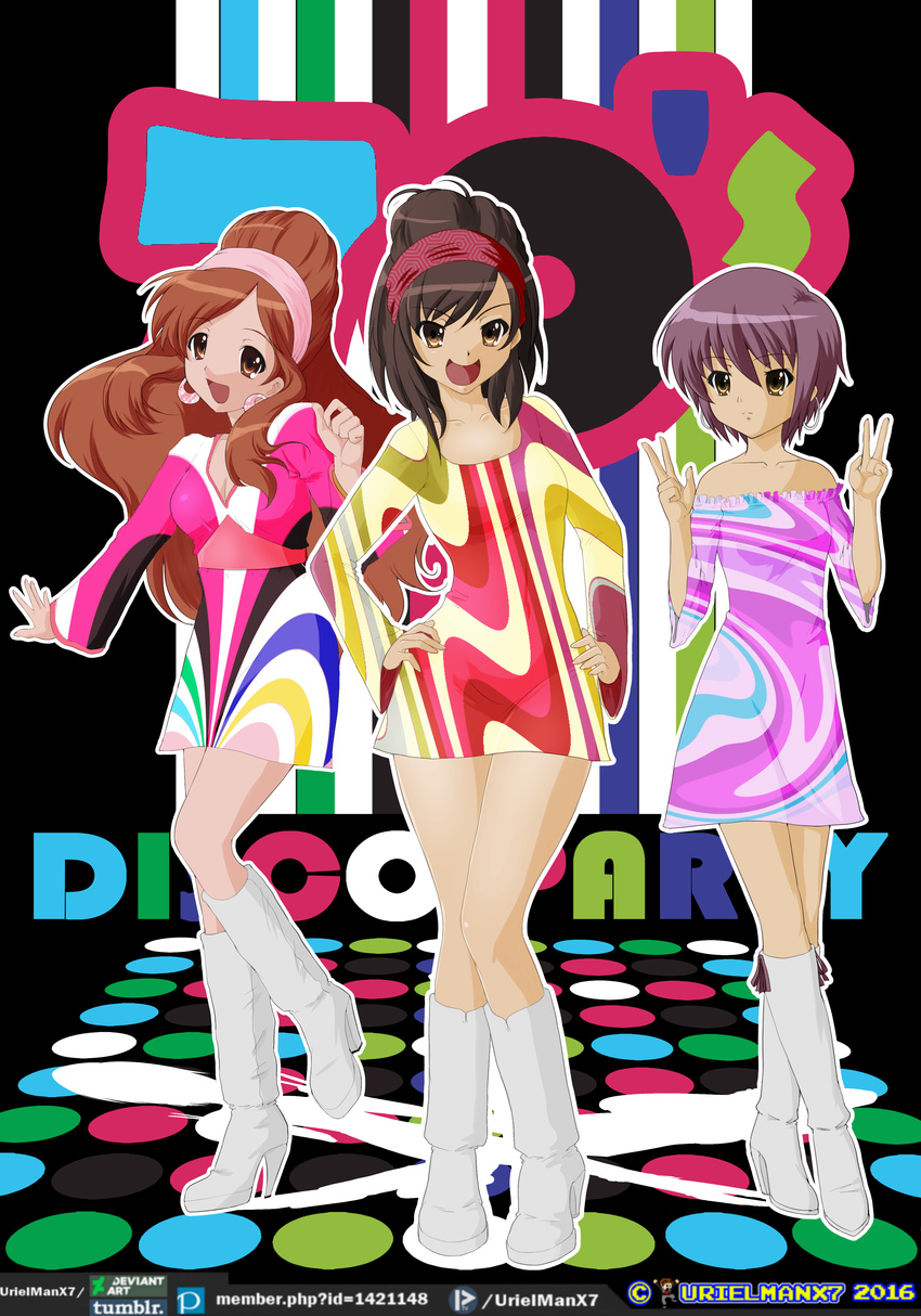 3girls asahina_mikuru multiple_girls nagato_yuki suzumiya_haruhi suzumiya_haruhi_no_yuuutsu urielmanx7