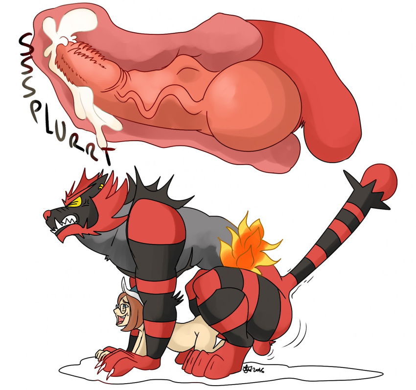 anthro balls cum feline human incineroar male mammal nintendo penis pok&eacute;mon signature unknown_artist unknown_artist_signature video_games