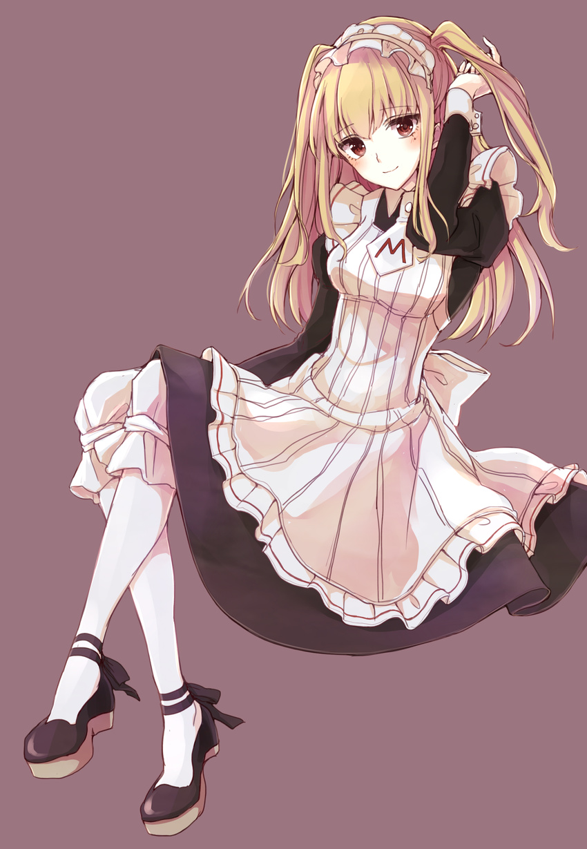 crossdressing maid maid_uniform maria_holic shidou_mariya smile trap twintails uniform