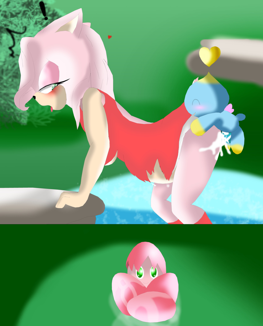 ! amy_rose anthro breasts chao cum cum_in_pussy cum_inflation cum_inside egg female hedgehog inflation interspecies male mammal penetration penis size_difference smaller_male sonic_(series) wings