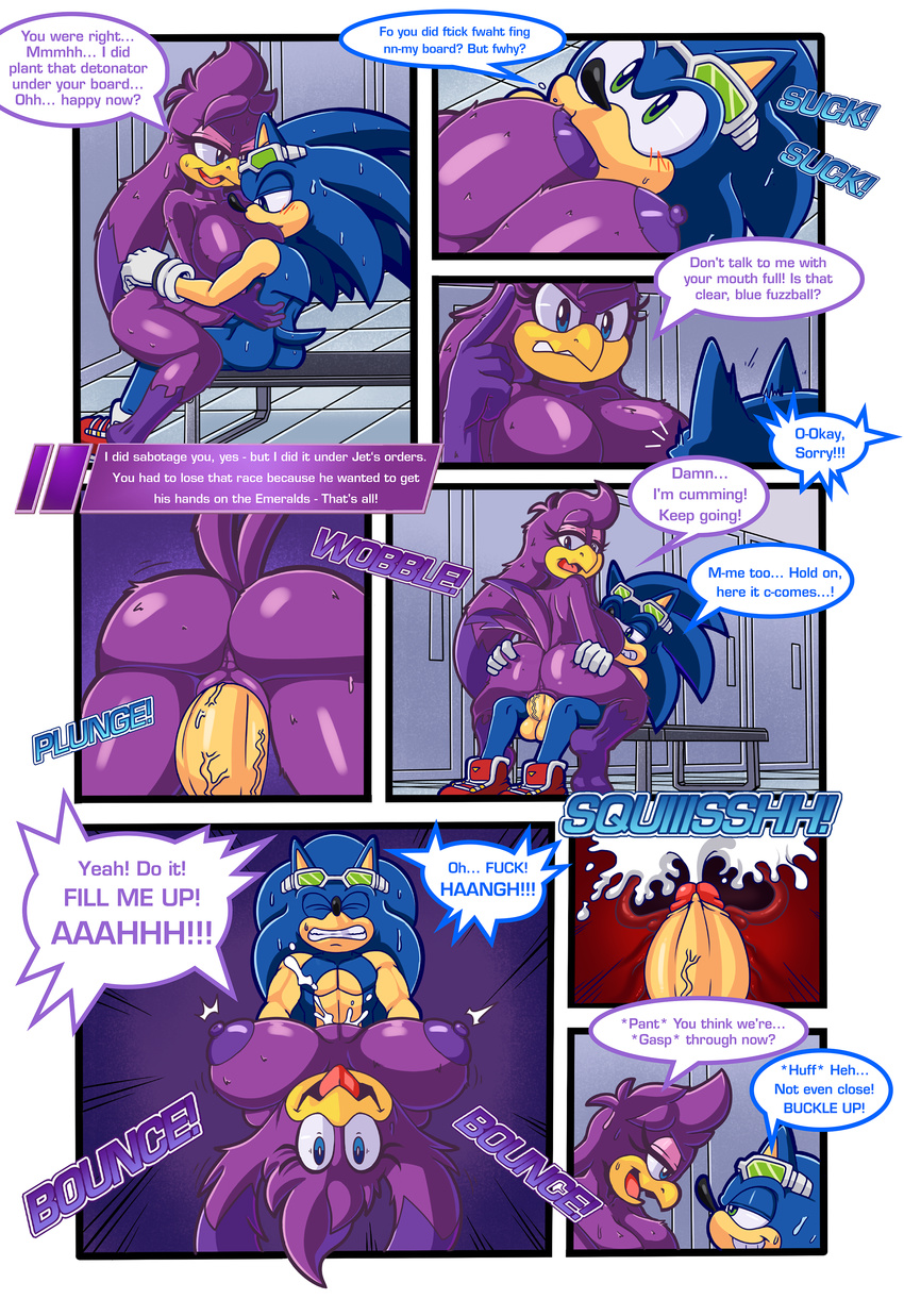 big_breasts big_penis breast_suck breasts comic cum cum_in_pussy cum_inside dreamcastzx1 escopeto female hedgehog huge_breasts huge_penis internal male mammal orgasm orgasm_face penis sonic_(series) sonic_riders sonic_the_hedgehog sucking swallowing wave_the_swallow