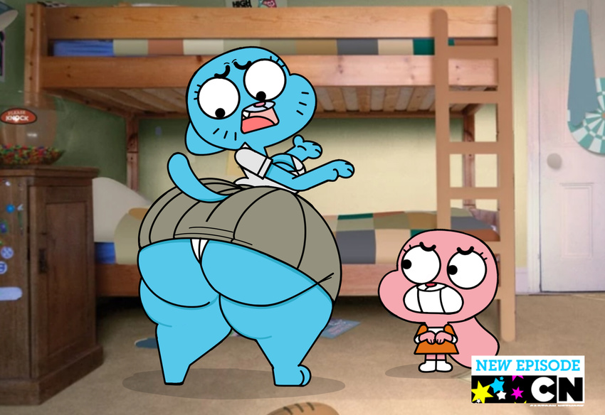 anais_watterson anthro big_butt breasts butt cartoon_network cat cleavage clothed clothing edit feline female huge_butt looking_back maddeku mammal mother nicole_watterson parent rattie solo sunibee the_amazing_world_of_gumball thick_thighs underwear