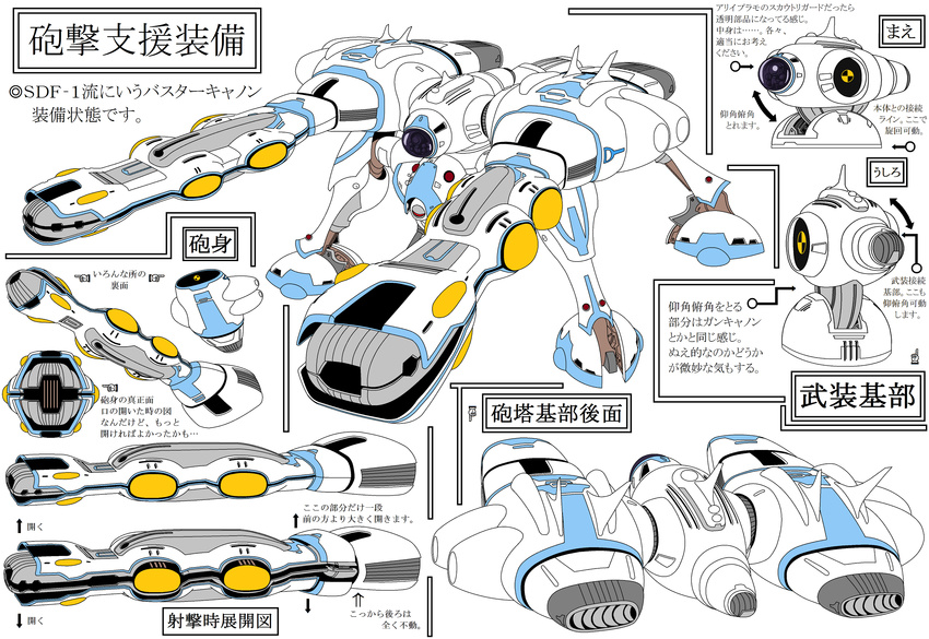 alien choujikuu_yousai_macross comparison diagram energy_cannon highres macross mecha oldschool original redesign regult science_fiction translation_request walker wirg zentradi