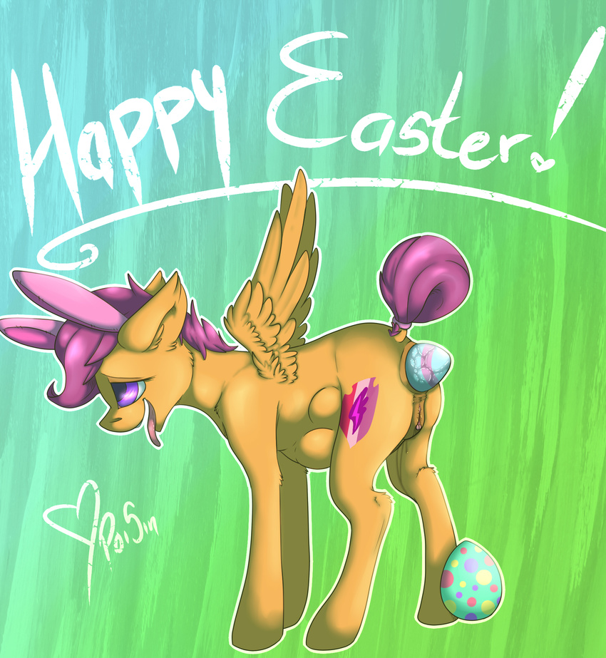 abdominal_bulge anal anal_penetration anus clitoris dripping easter egg equine female friendship_is_magic holidays horse mammal my_little_pony oviposition pegasus penetration poisindoodles pony pussy scootaloo_(mlp) solo wings young