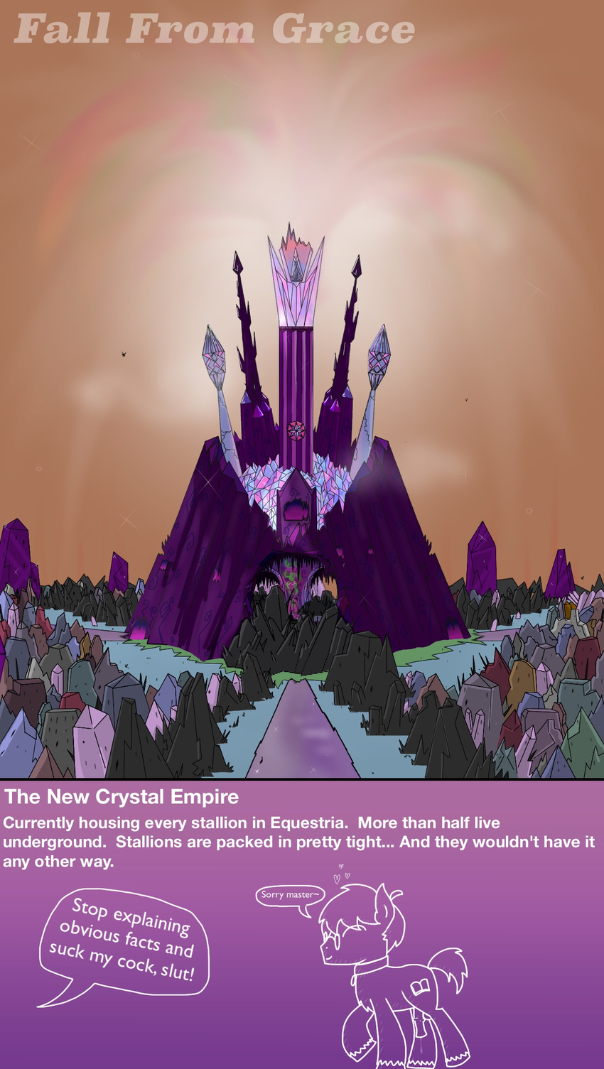 comic crystals equine fall_from_grace friendship_is_magic killian_joy landscape mammal master/slave my_little_pony penis story