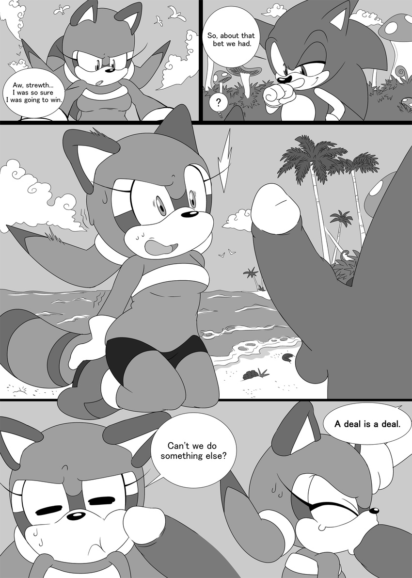 2017 anthro balls comic dialogue duo english_text erection fellatio female hedgehog hi_res male mammal marine_the_raccoon oral penis raccoon senshion sex sonic_(series) sonic_the_hedgehog text