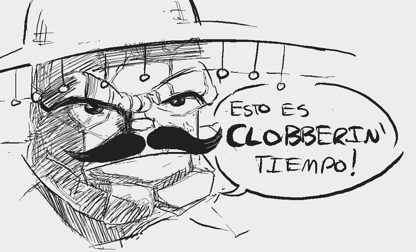 akunim digital_media_(artwork) facial_hair fantastic_four hat male mustache not_furry parody sombrero spanish spanish_text superhero text the_thing the_thing_(character)