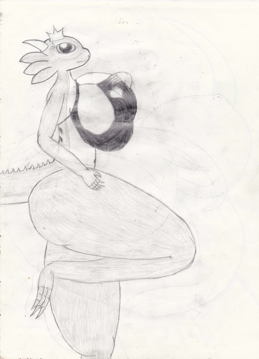 big_breasts breasts clothed clothing crown female huge_breasts kobold kobold_princess looking_at_viewer mythicswords sketch towergirls