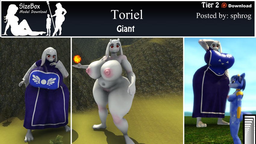 3d_(artwork) anthro breasts digital_media_(artwork) endless_(artist) female gamemod hi_res mammal mod pussy sizebox toriel undertale video_games