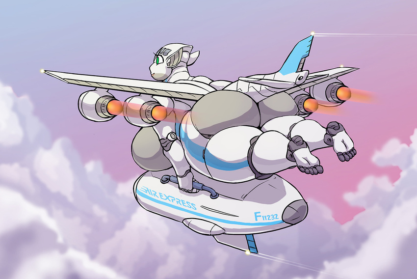 2017 aircraft airplane android anthro big_breasts big_butt boeing breasts butt cloud delivery female flying frey_(character) green_eyes living_aircraft living_machine machine nude overweight robot solo thick_thighs vdisco voluptuous wide_hips