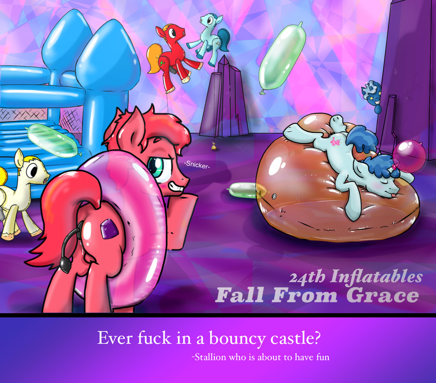 balloon bouncy_castle condom equine fall_from_grace friendship_is_magic inflatable_buttplug inflatables killian_joy male male/male mammal my_little_pony