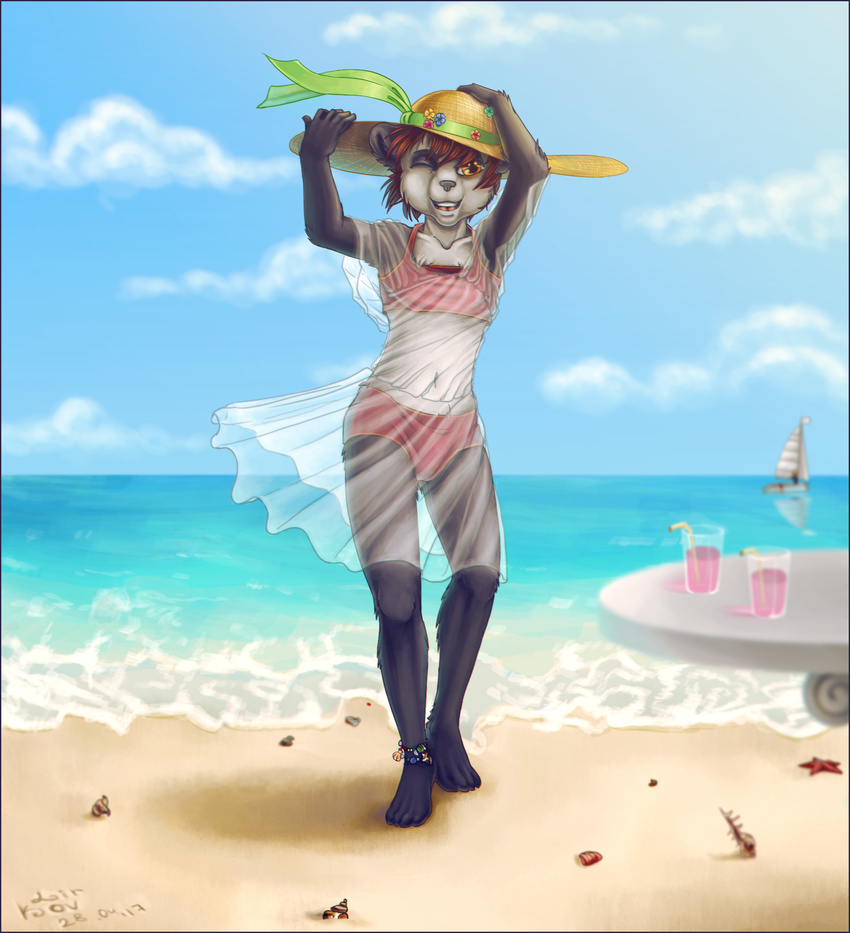 2017 beach clothed clothing crossdressing dress girly hat kats_the_panda lirkov male panties seaside underwear