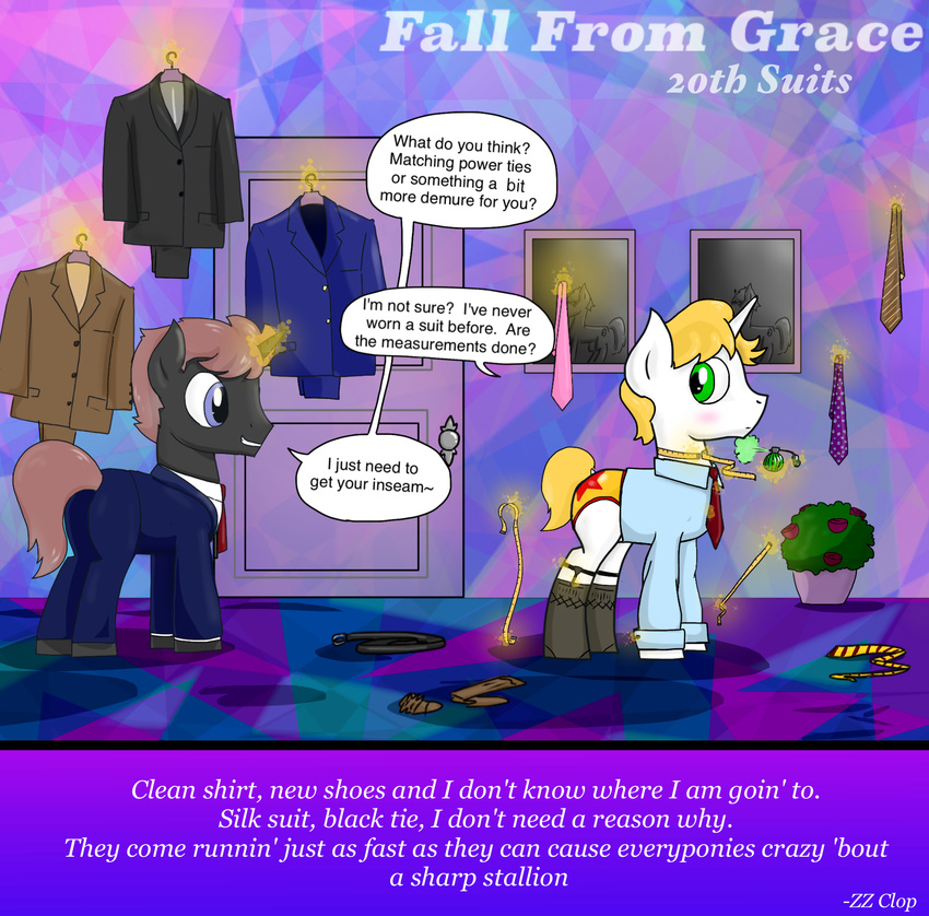 clothing cologne equine fall_from_grace friendship_is_magic killian_joy male male/male mammal my_little_pony suit underwear