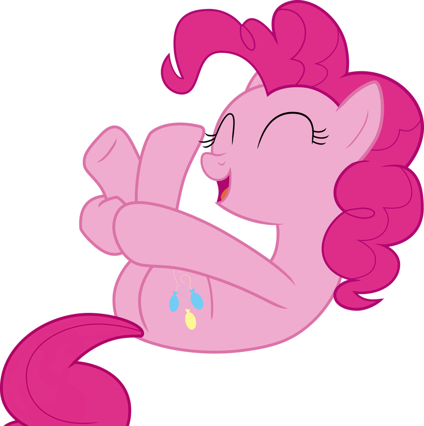 2017 absurd_res alpha_channel cutie_mark earth_pony equine eyes_closed female feral friendship_is_magic hair hi_res horse mammal my_little_pony open_mouth pink_hair pinkie_pie_(mlp) pony shutterflyeqd simple_background smile solo transparent_background