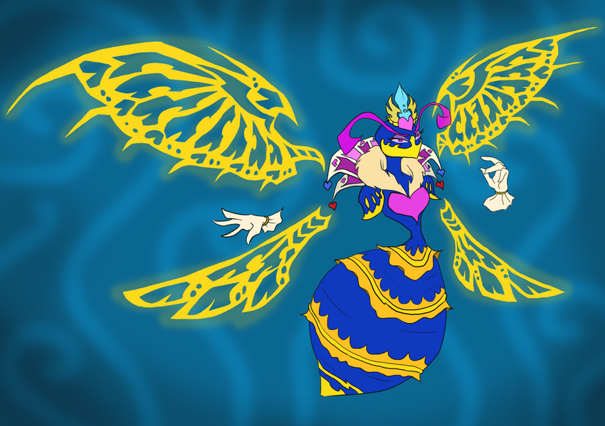 &lt;3 4_wings abdomen arthropod bee feather_boa floating_hands floating_wings insect insect_wings kirby_(series) multi_wing multifreak99 nintendo purple_eyes queen_sectonia red_pupils video_games wings