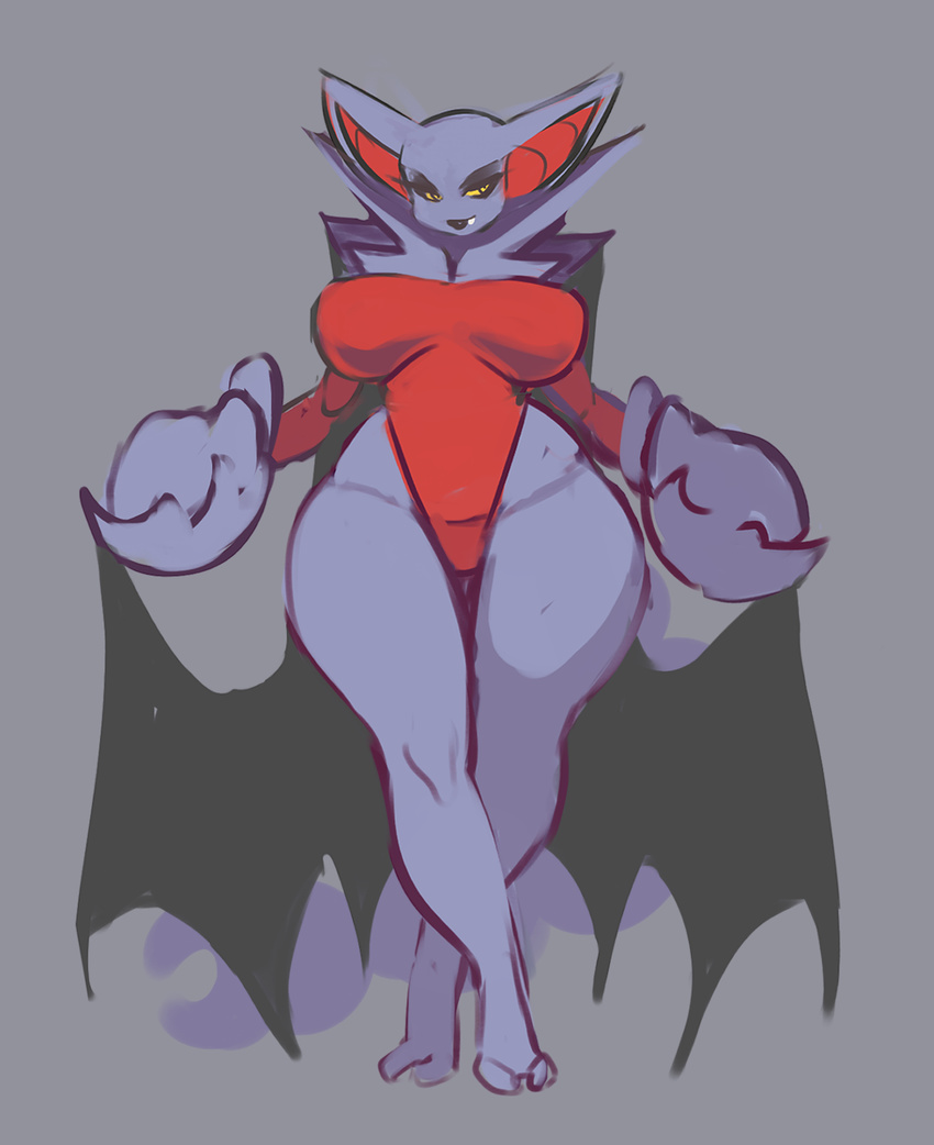 anthro big_breasts breasts female gliscor grey_background liveforthefunk nintendo pok&eacute;mon simple_background solo standing thick_thighs video_games wide_hips