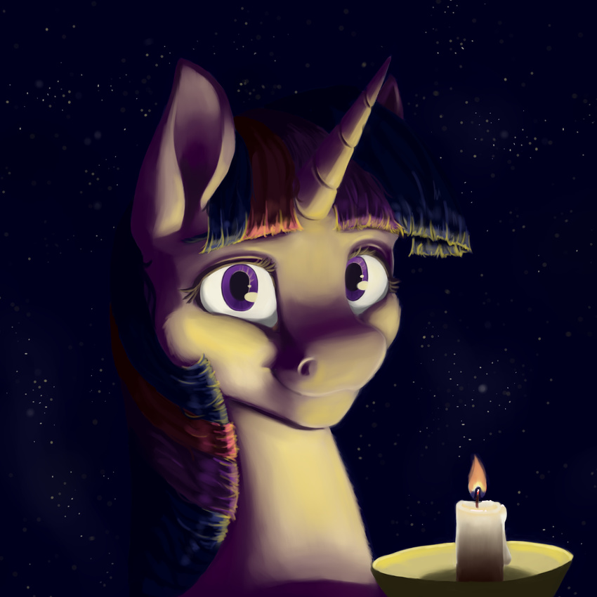 2017 candle candlestick equine female fire friendship_is_magic geomancing hair horn mammal my_little_pony portrait purple_eyes purple_hair solo star twilight_sparkle_(mlp) unicorn