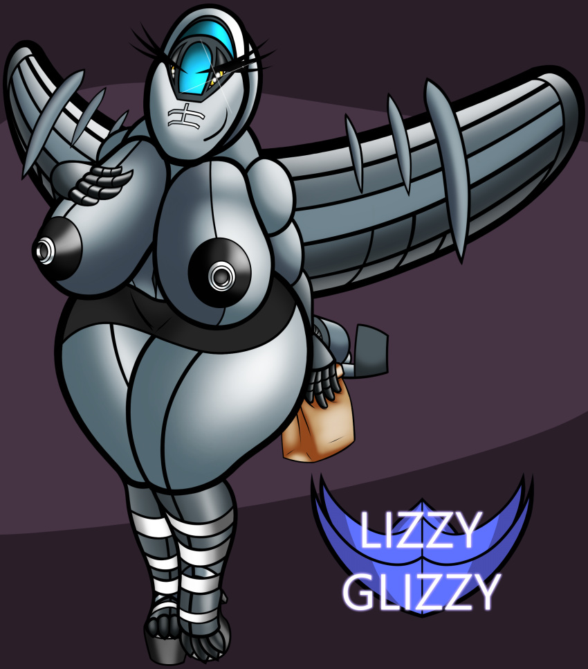2023 absurd_res aircraft anthro areola big_breasts biped black_areola black_clothing blue_body bottomwear breasts claws clothed clothing dark_body dark_wings digital_drawing_(artwork) digital_media_(artwork) eyelashes female grey_body grey_clothing grey_wings hi_res holding_object huge_hips huge_thighs legwear living_aircraft living_machine living_vehicle lizzyglizzy looking_at_viewer machine multicolored_body nipples partially_clothed smile solo thick_eyelashes thick_thighs topless two_tone_body two_tone_wings vehicle watermark white_clothing white_nipples wings yellow_eyes