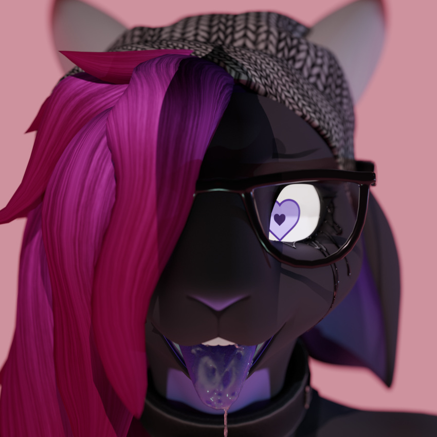 3d_(artwork) absurd_res ahegao anthro beanie blair_(unmakeyourself) bodily_fluids bovid caprine clothing collar digital_media_(artwork) drooling eyewear female fur glasses goat hair hat headgear headwear heart_eyes heart_symbol hi_res horn looking_at_viewer looking_pleasured makeup mammal open_mouth penis_shadow pupils running_makeup running_mascara saliva simple_background smile solo tears tears_of_pleasure tongue tongue_out unmakeyourself_(artist) unusual_pupils