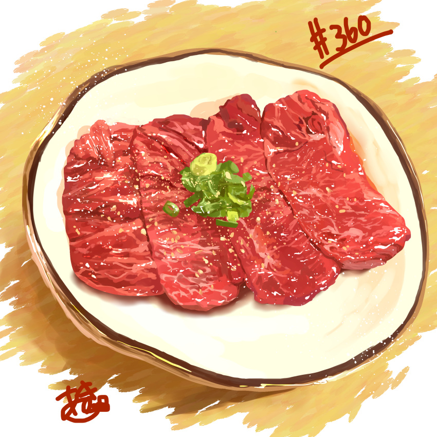 absurdres food food_focus highres meat no_humans original plate still_life takisou_sou