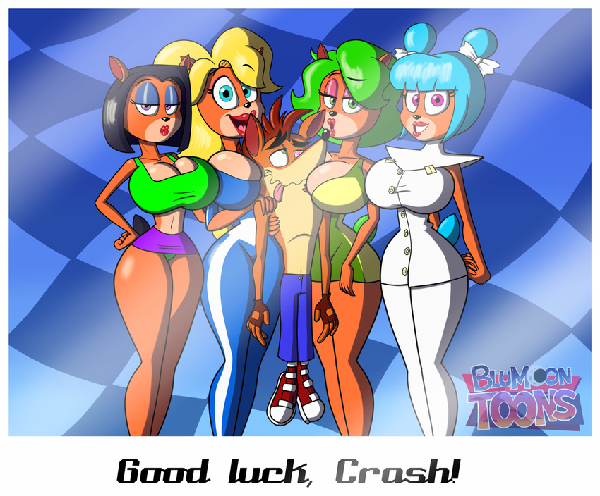 &lt;3 &lt;3_eyes 2017 ami_(ctr) anthro bandicoot big_breasts blu3danny breasts cleavage clothed clothing crash_bandicoot crash_bandicoot_(series) crash_team_racing female group huge_breasts isabella_(cyr) liz_(ctr) male mammal marsupial megumi_(ctr) smile video_games