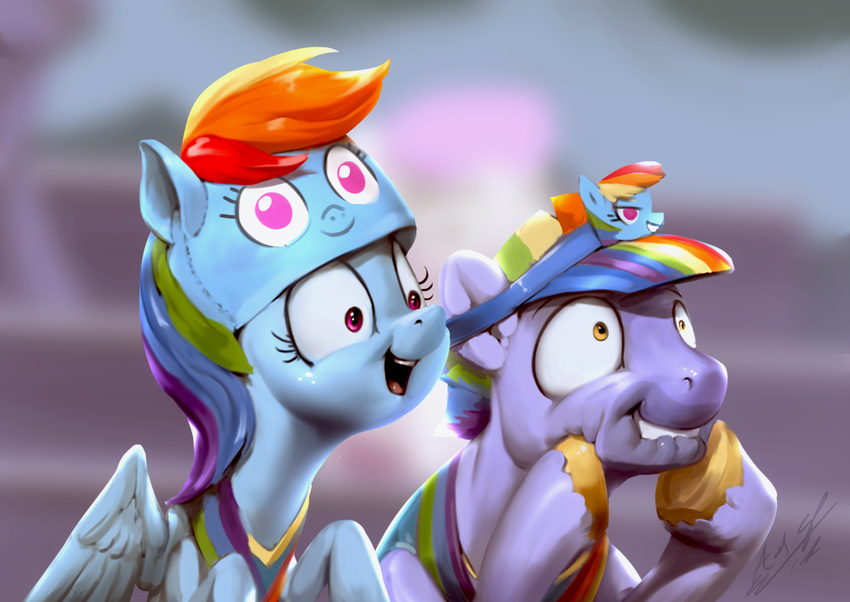 2017 assasinmonkey bow_hothoof_(mlp) duo equine female friendship_is_magic hair husband_and_wife male mammal multicolored_hair my_little_pony pegasus rainbow_dash_(mlp) rainbow_hair windy_whistles_(mlp) wings