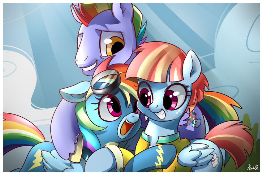 2017 bow_hothoof_(mlp) clothed clothing cutie_mark daughter equine father father_and_daughter female feral friendship_is_magic group hair hug male mammal mother mother_and_daughter multicolored_hair multicolored_tail my_little_pony open_mouth parent pegasus rainbow_dash_(mlp) rainbow_hair rainbow_tail renokim uniform windy_whistles_(mlp) wings