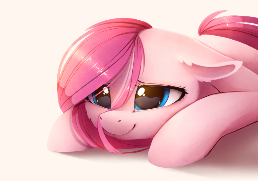 blue_eyes earth_pony equine female feral friendship_is_magic fur hair hooves horse magnaluna mammal my_little_pony pink_fur pink_hair pinkie_pie_(mlp) pony simple_background smile solo white_background